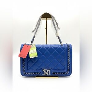 Badgley Mischka Royal Blue Quilted Shoulder Bag| NWT